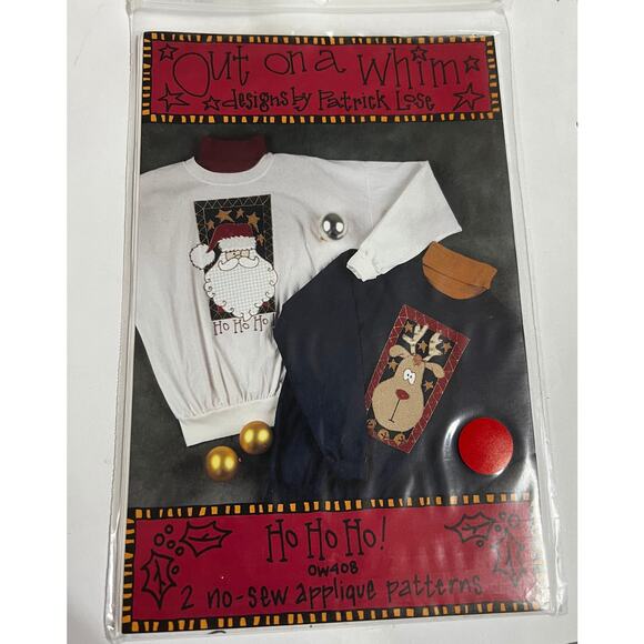 NEW Deadstock Patrick Lose Machine Stitched Appliques Pattern-Ho Ho Ho - Picture 1 of 2